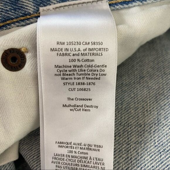 CURRENT Elliot-“The Crossover” Lightwash Straight Leg Distressed Raw Hem… - Picture 12 of 13